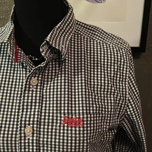 Blue Superdry Button Up - Picture 2 of 5